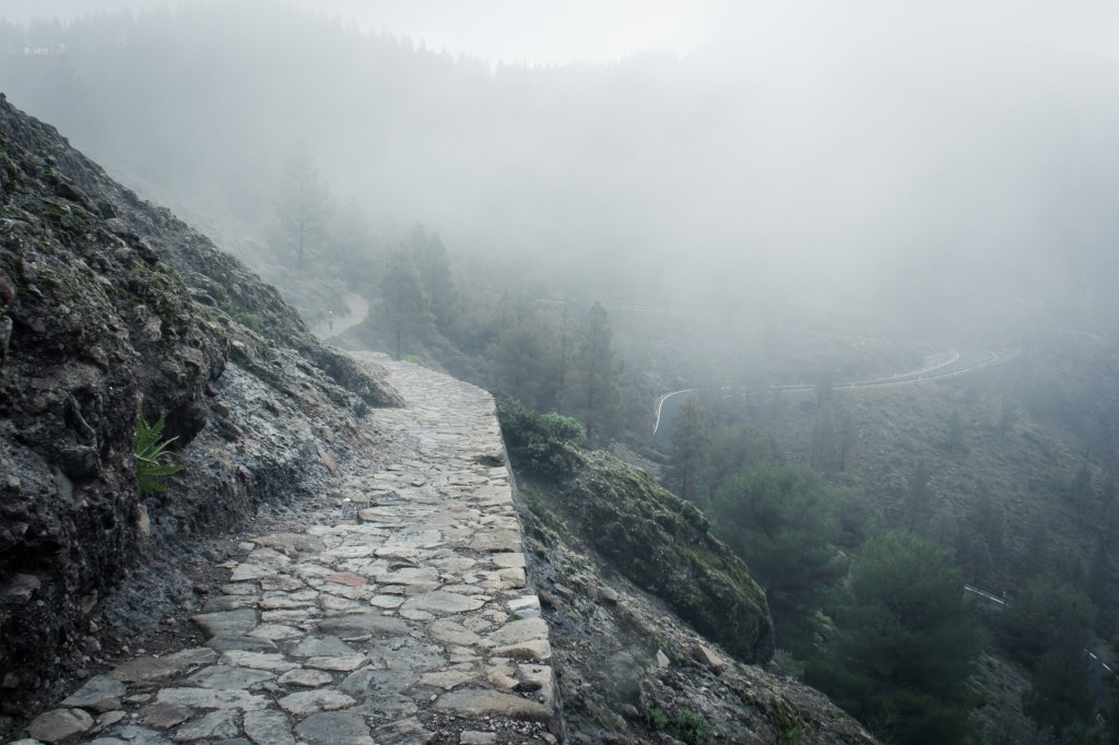 Rock Path In The Mountains On A Misty Day