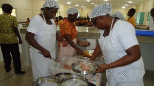 Staff Members Prepare a Meal